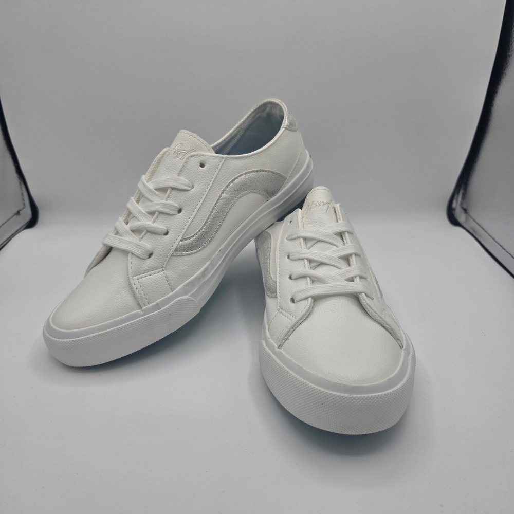 Blowfish Malibu Mave-C White Silver Metallic Low Top Sneakers Womens 7.5 M